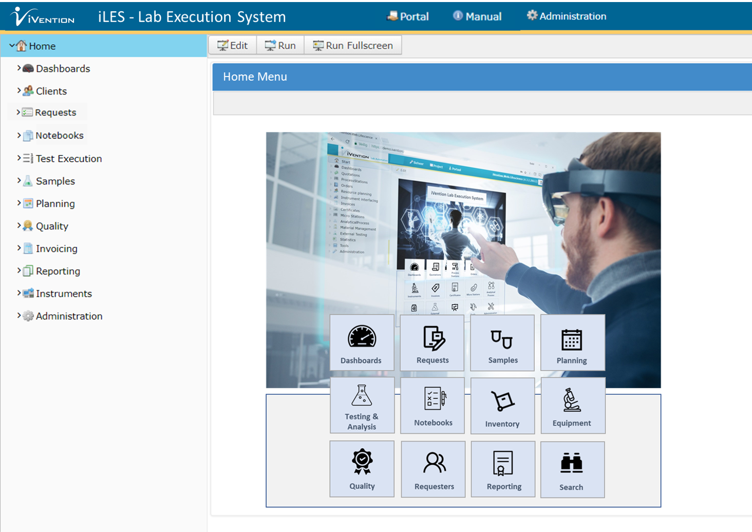 Screenshot - iLES - iVention Lab Execution System - Home Menu
